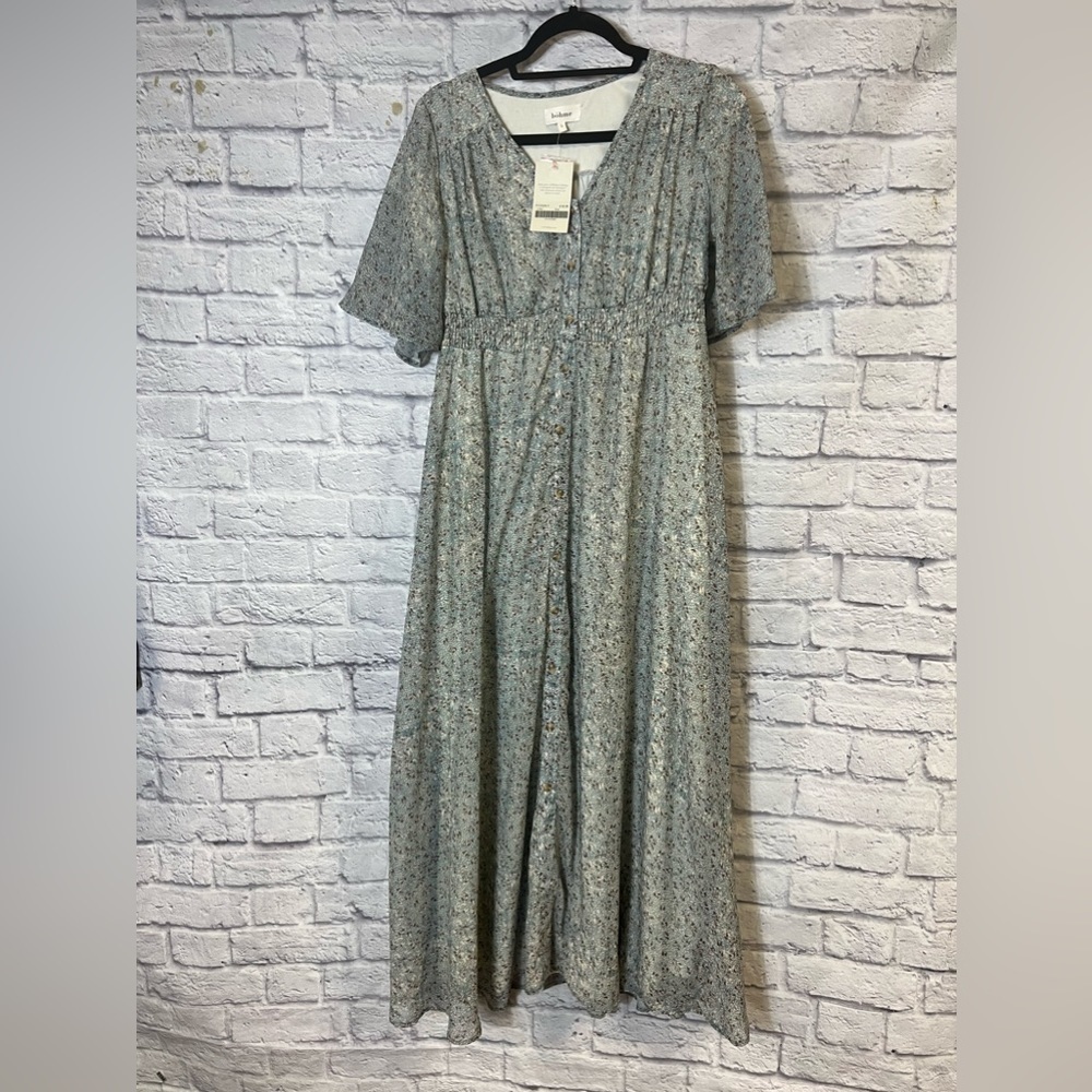 NWT Bohome floral dress | size small | blue/green